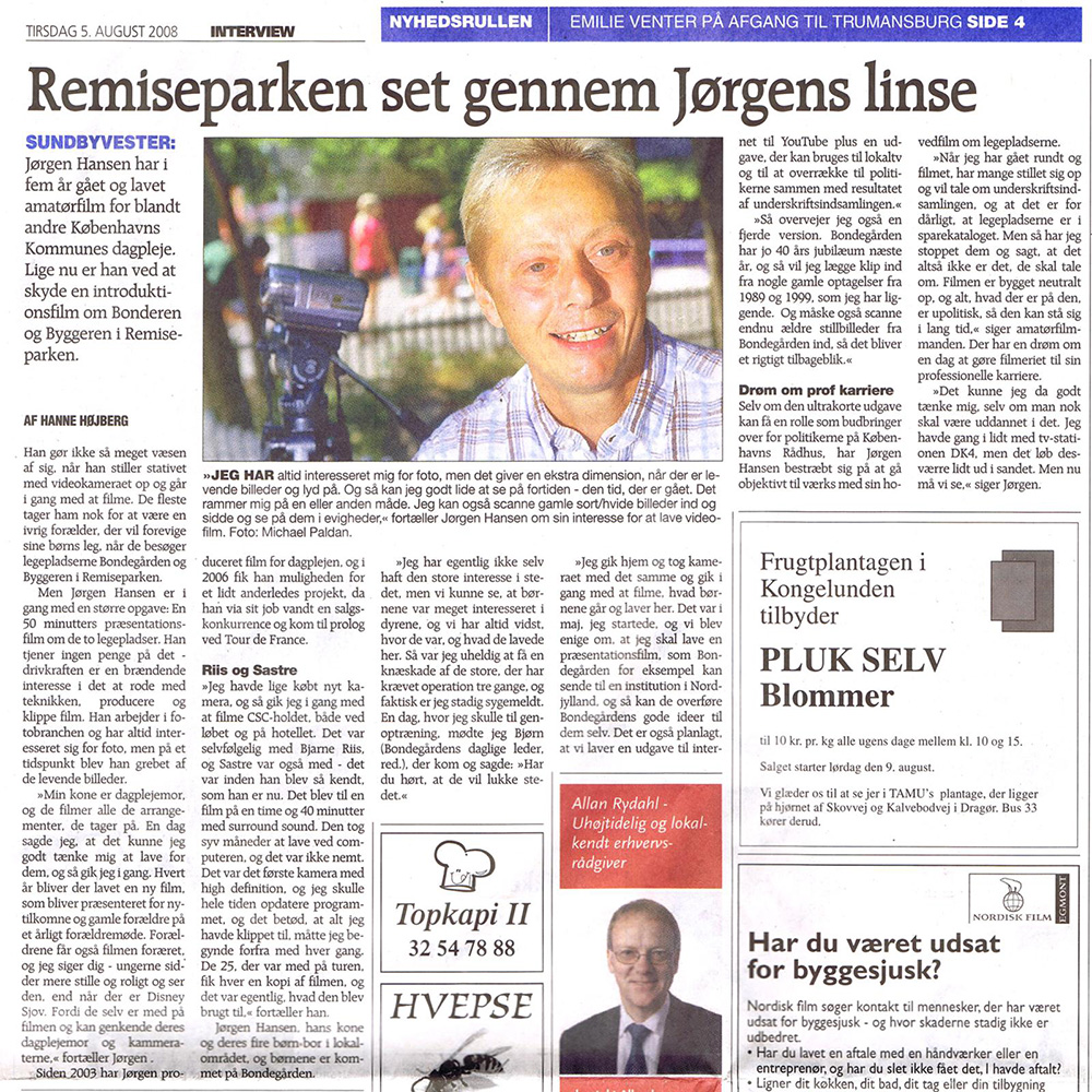 Artikel i Amagerbladet - Remiseparken set gennem Jørgens linse