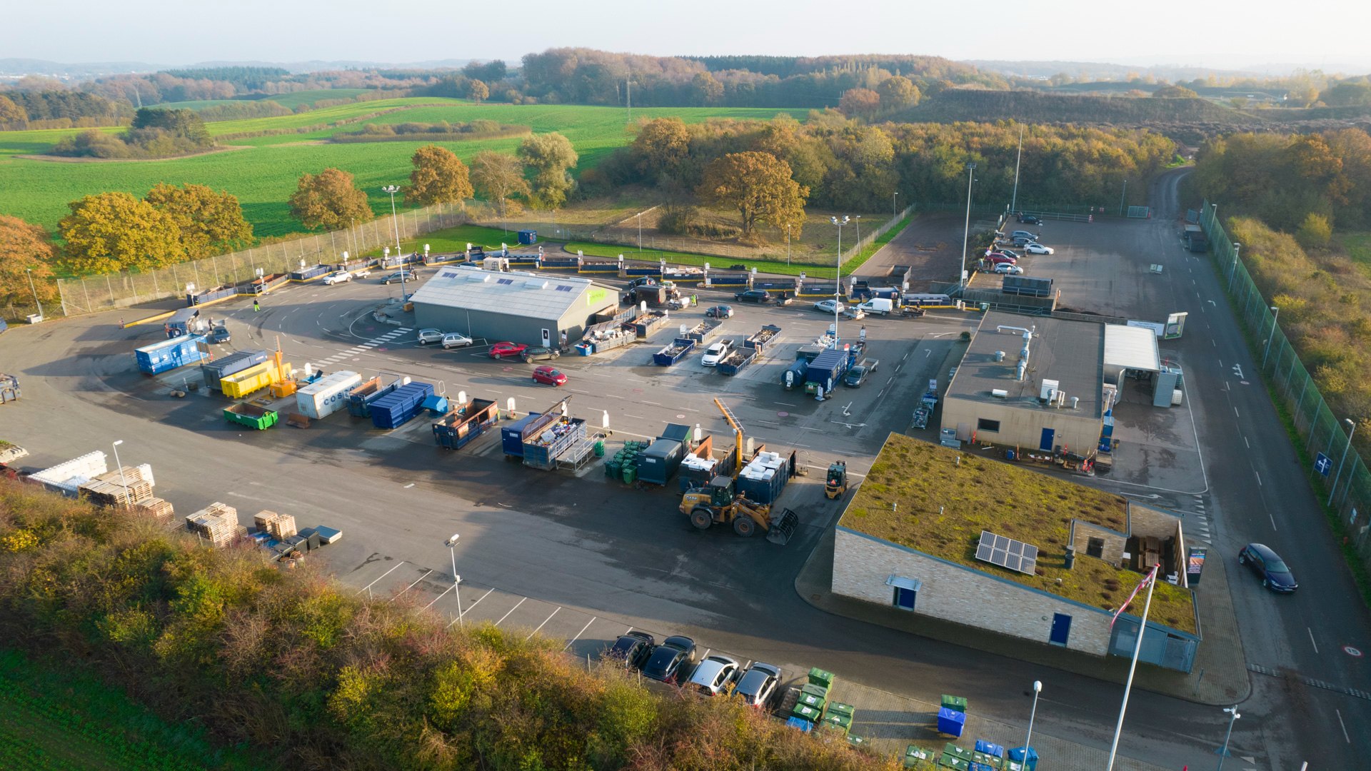 Dronefoto af Genbrugsstation i Svendborg