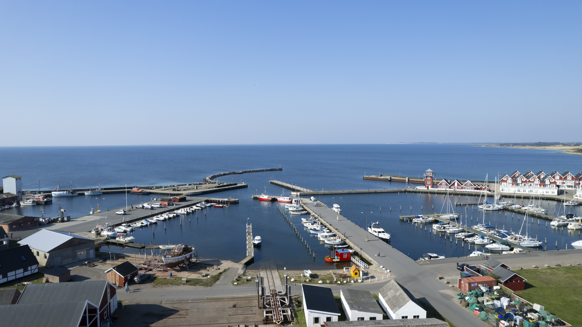 Drone fotograf i Svendborg - Bagenkop Havn på Langeland