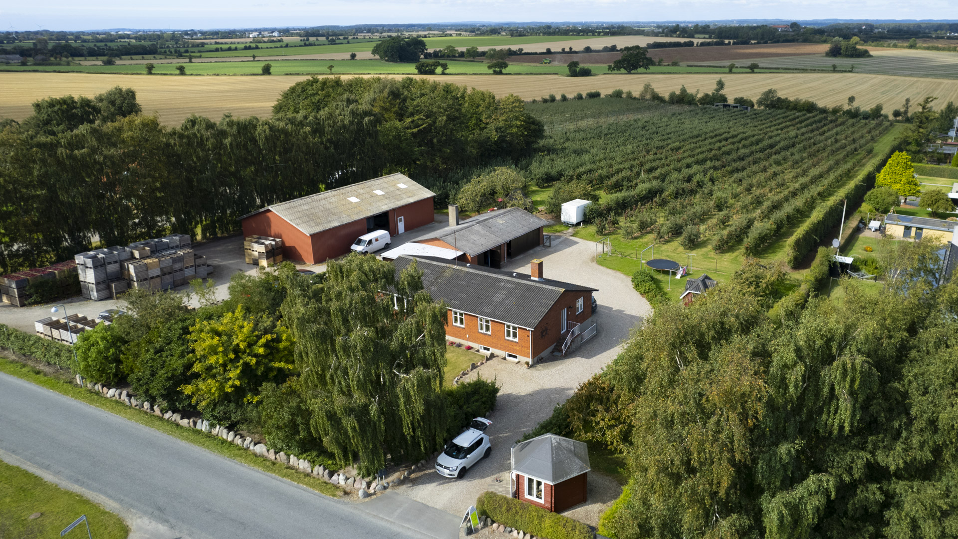 Drone fotograf i Svendborg - Lolks Frugtplantage på Tåsinge